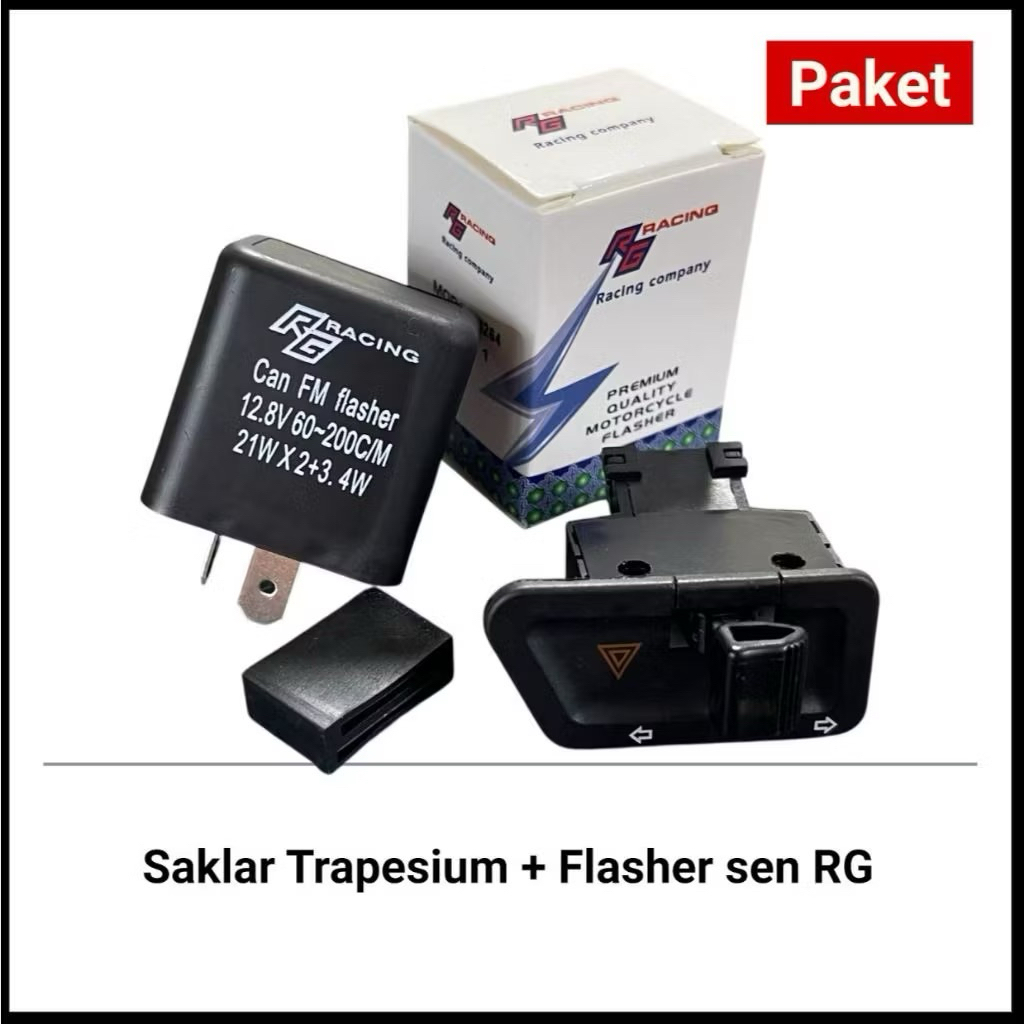 Saklar Sen Plus Hazard TRAPESIUM + Flasher - HONDA BeAT Karbu / Kharisma / Revo / Vario 110 Cw