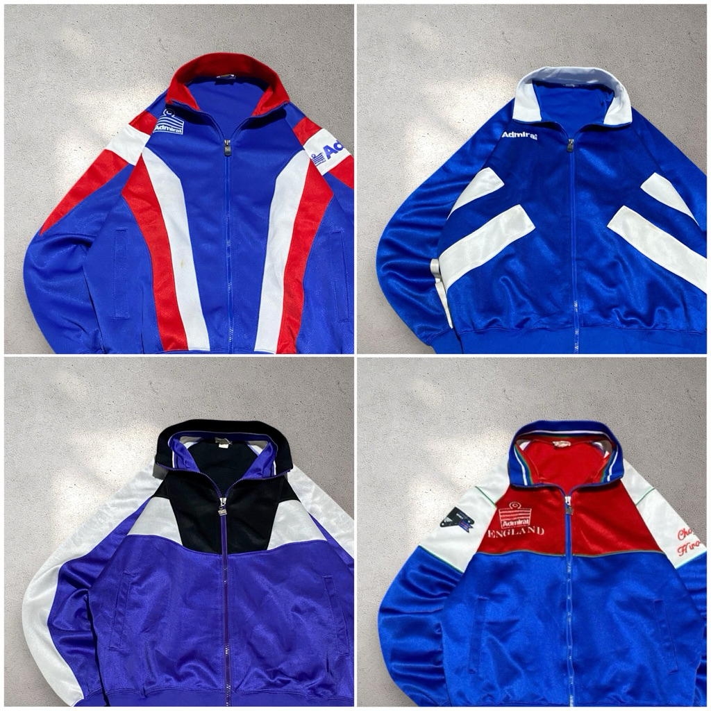 Tracktop Vintage Colorblock Spell Out Three Tone Colour Brand Admiral Series