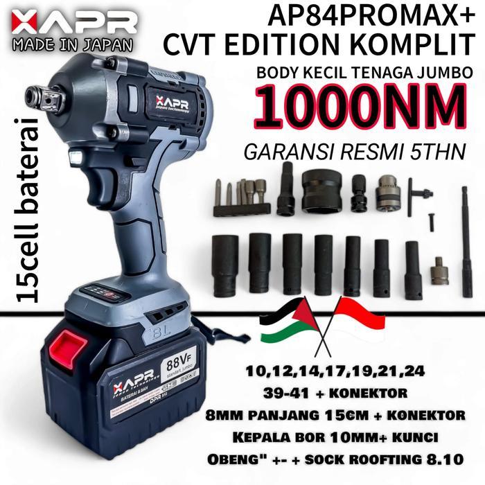 PROMO HEMAT  APR AP84PROMAX+ IMPACT WRENCH 1000NM MESIN BUKA BAUT MOBIL MOTOR CVT EDITION Terbaik AP