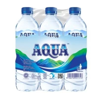 

AQUA Air Mineral 600 ml isi 6 botol
