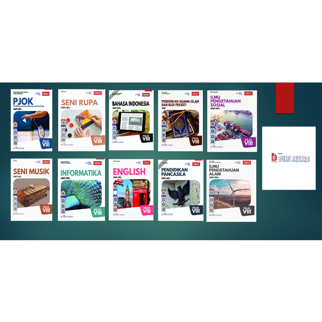 buku smp bumi aksara kelas VIII/8 ipa ips bahasa indonesia matematika english seni rupa seni musik i