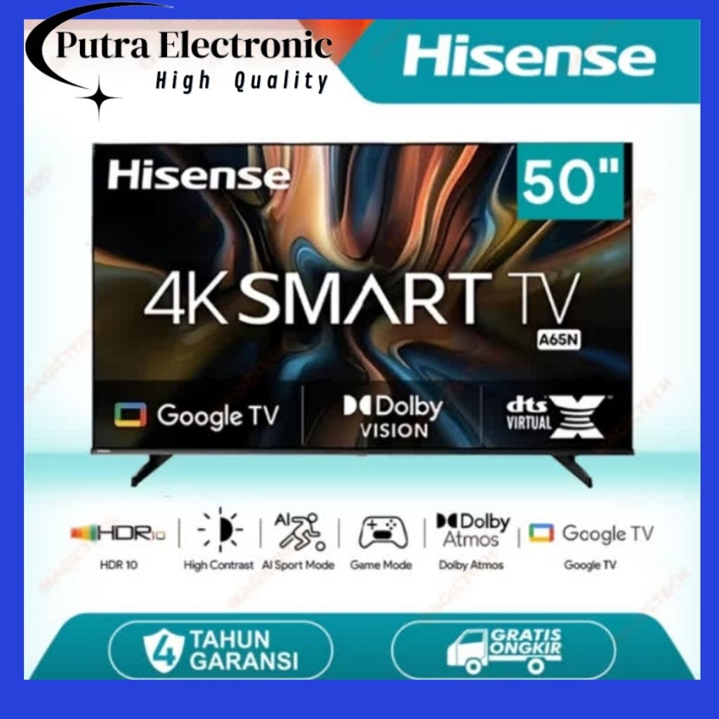 HISENSE 50A65N 4K GOOGLE TV 50 INCH