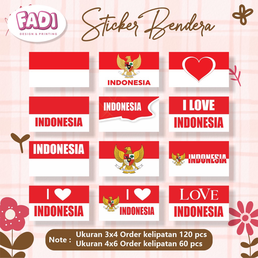 

Sticker bendera pipi isi 120 pcs bahan sticker chromo - sticker tempelan murah