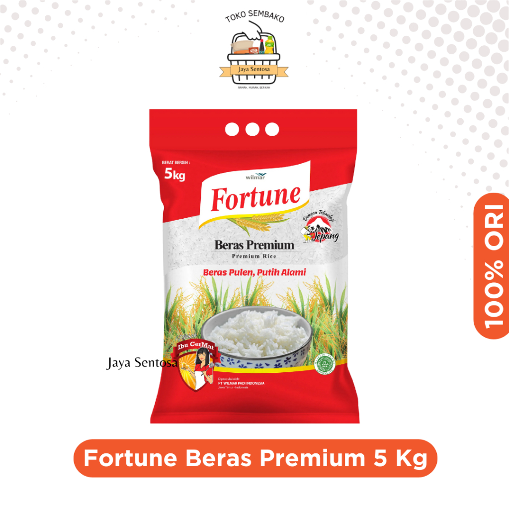 

Fortune Beras Premium 5 Kg Original - Beras Putih Pulen BPOM