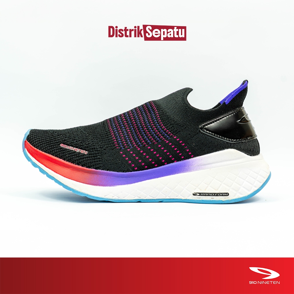 910 NINETEN YUKA ACCEL ADDICTION | SEPATU RUNNING | 100% ORIGINAL | HITAM/BIRU