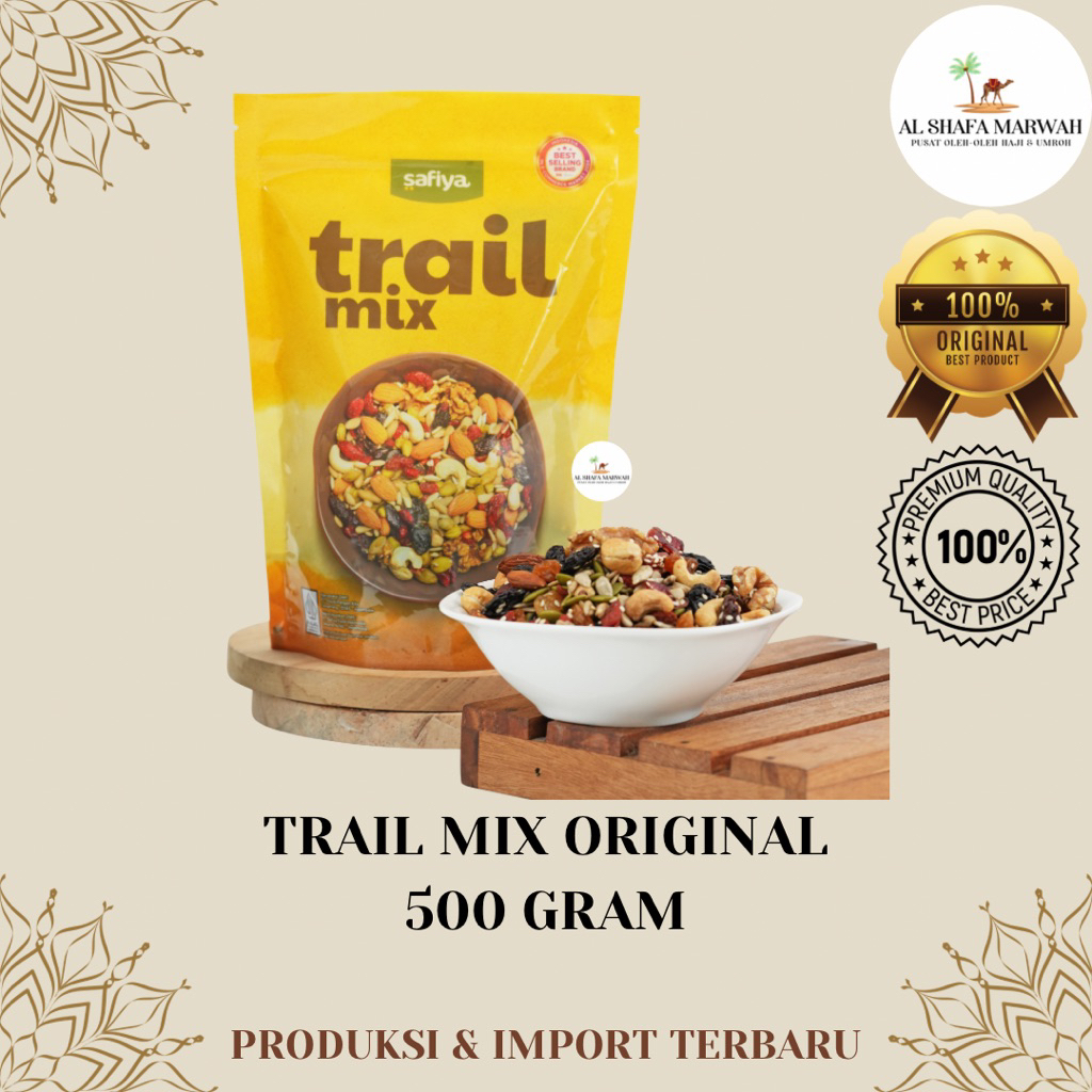 

Trail Mix Safiya Original 500 Gram | Trail Mix | Goji Berry | Kacang Mete | Pumkin Seed | Walnut | Wijen