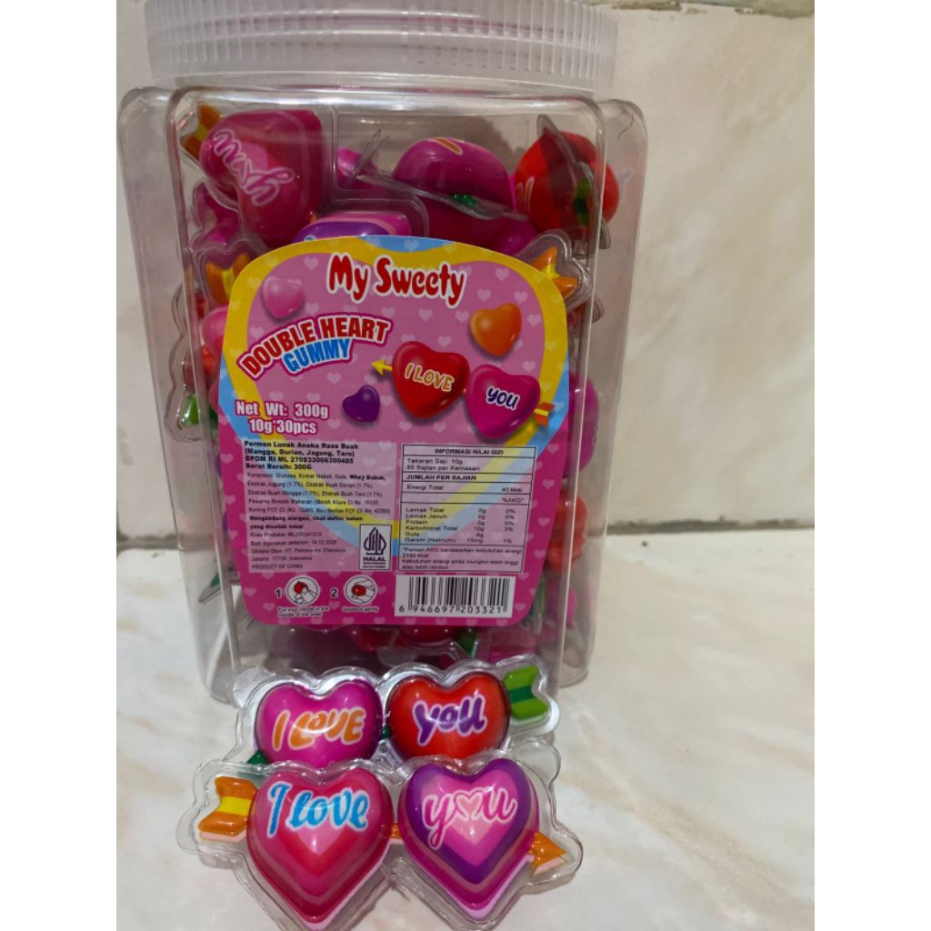 

My sweety permen lunak love isi 30 pcs