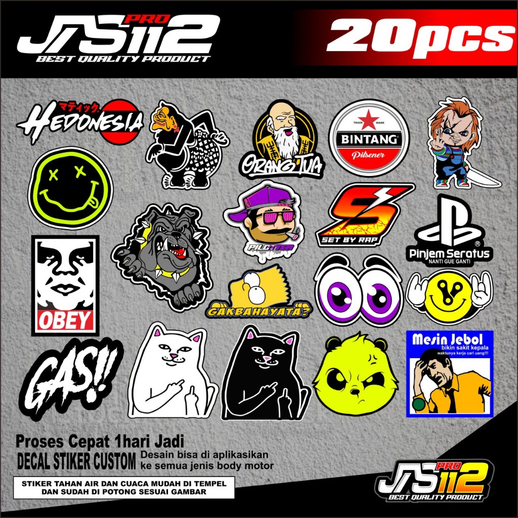 

Stiker pack stiker brand lucu keren stiker tempel stiker motif brand racing paket stiker 20pcs