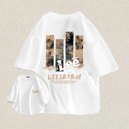 Baju Kaos Oversize Pria | Kaos Aprikot Bermotif LEE | Kaos Pria Distro Original | Baju Kaos Pria