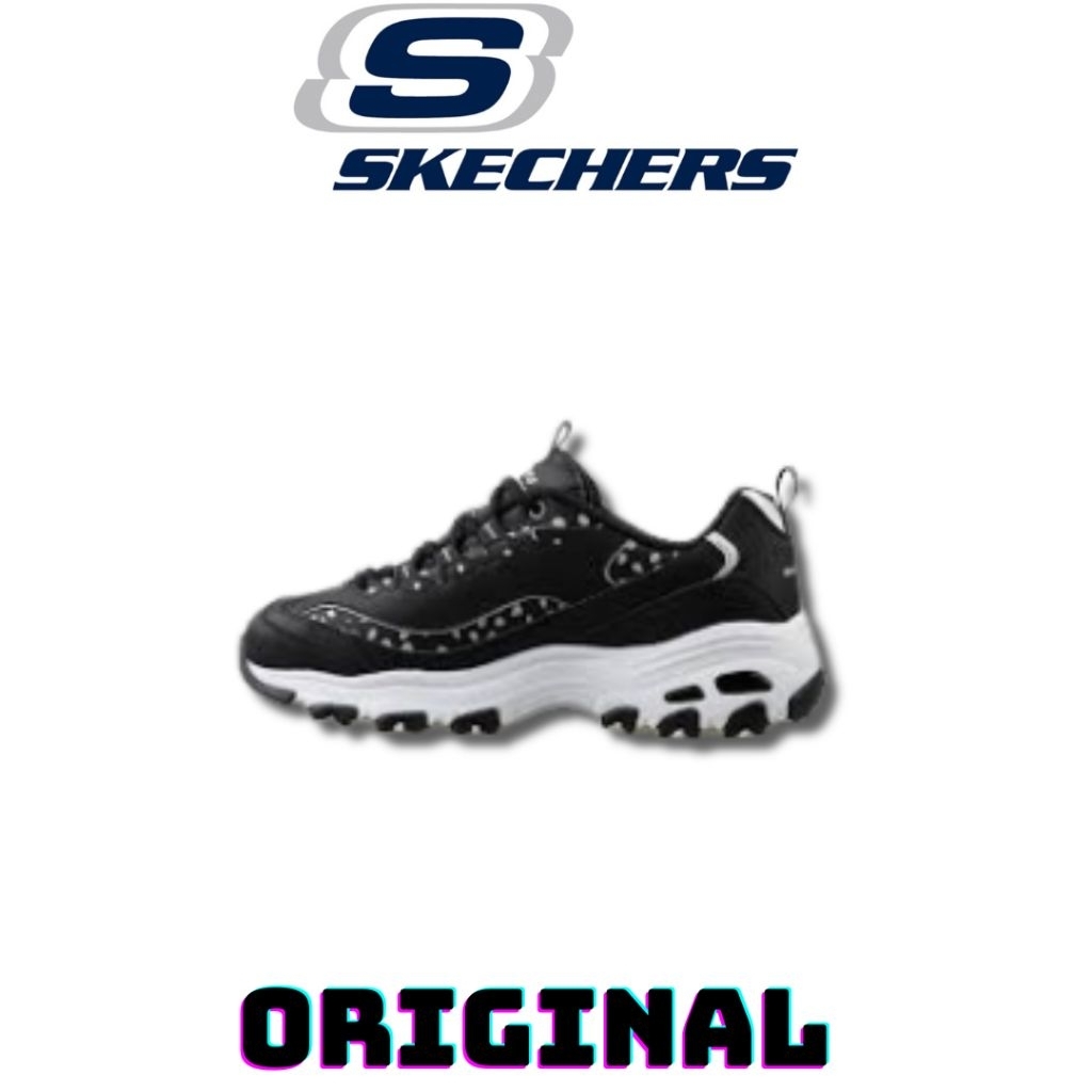 Sepatu Skechers D'lites Wildcats Black Silver Women's ( 150236/BKSL ) Original