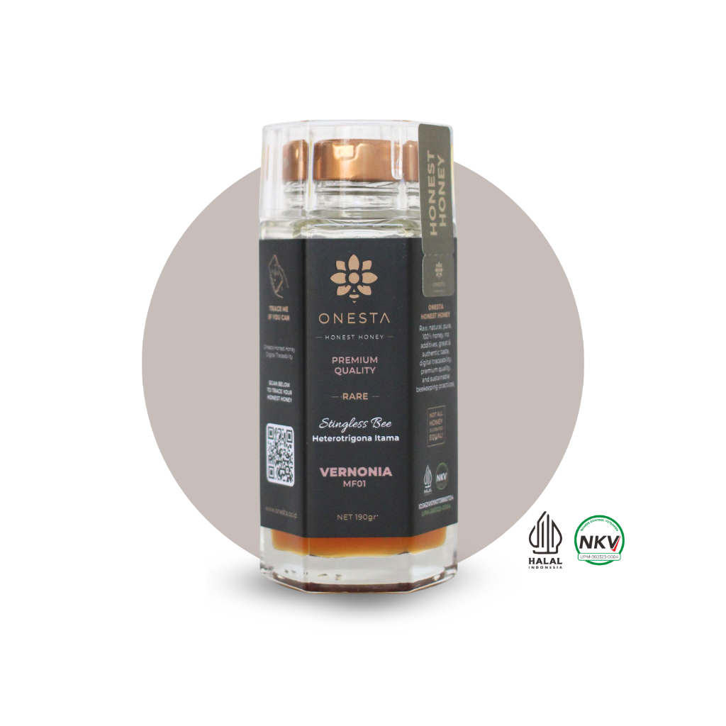 

VERNONIA MF01 | Madu asli pure raw 100% tanpa campuran - Onesta Honest Honey Jar 190gr