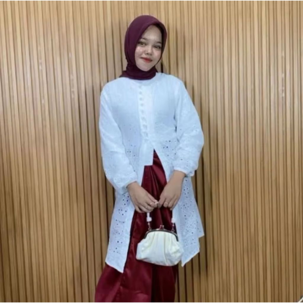 tunik katun bordir tunik kondangan katun bolong tunik lebaran