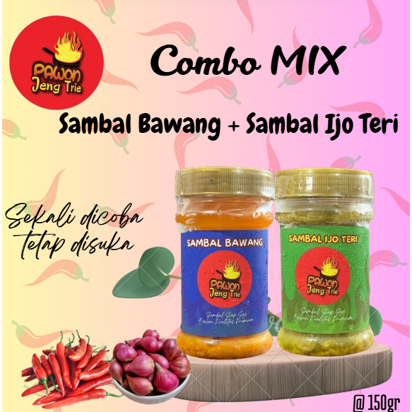 

Pawon Jeng Trie Combo Mix Sambal Bawang + Sambal Ijo teri
