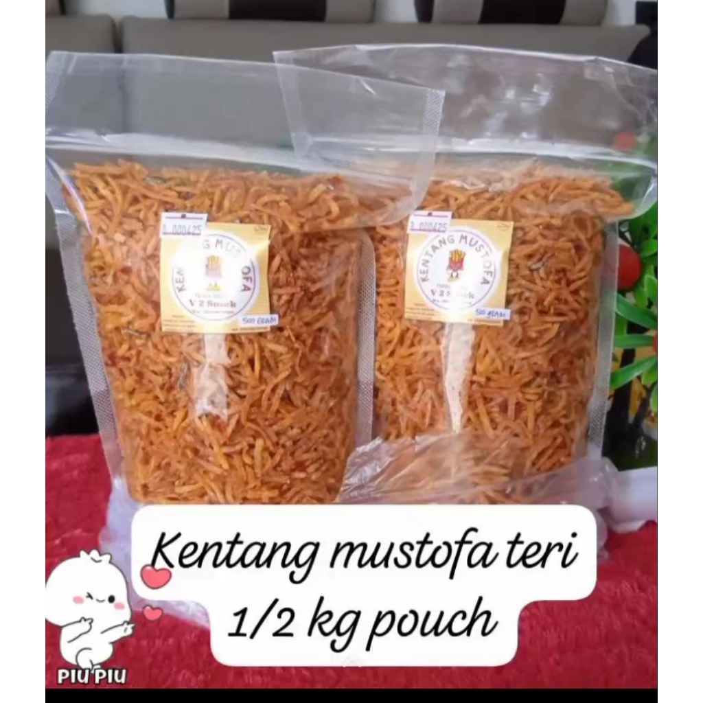 

kentang Mustofa teri 1/2 kg packing pouch