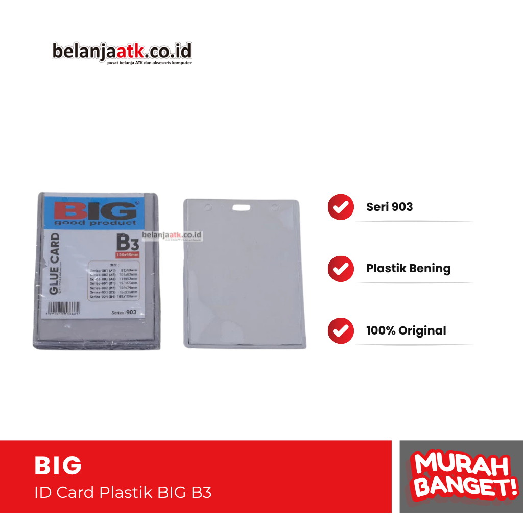 

ID Card Plastik BIG B3 / Name Tag