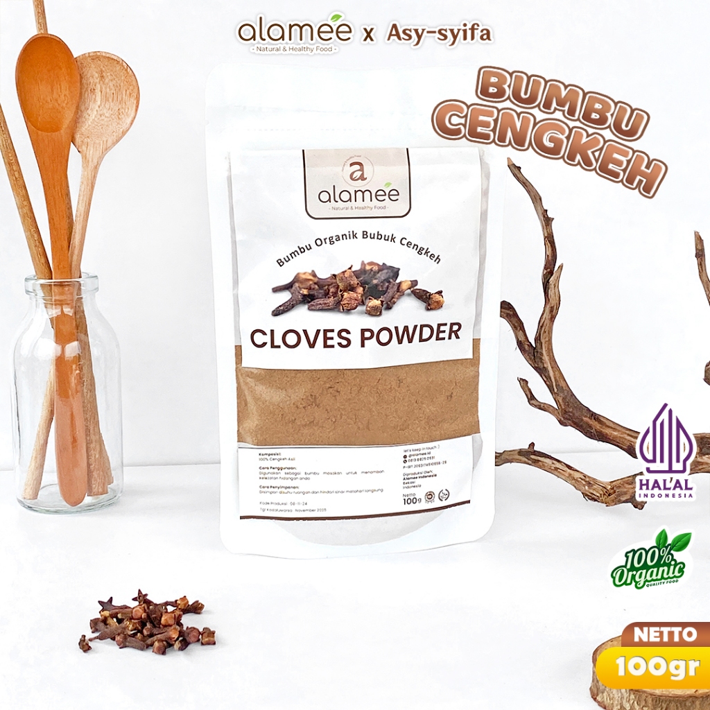 

ALAMEE Cengkeh Bubuk Clove Powder Ground Spice Murni Asli Tanpa Campuran Bumbu Organik 100g