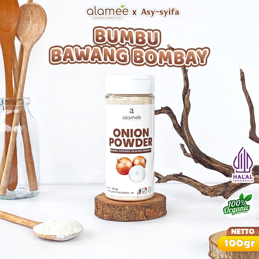 

ALAMEE Bawang Bombay Bubuk Onion Powder Ground Spice Bumbu Bombai Dapur Organik Tanpa Campuran 250g