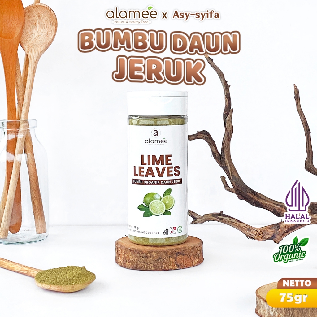 

ALAMEE Daun Jeruk Bubuk Lime Powder Bumbu Dapur Instan Organik Murni Asli Tanpa Campuran 75g