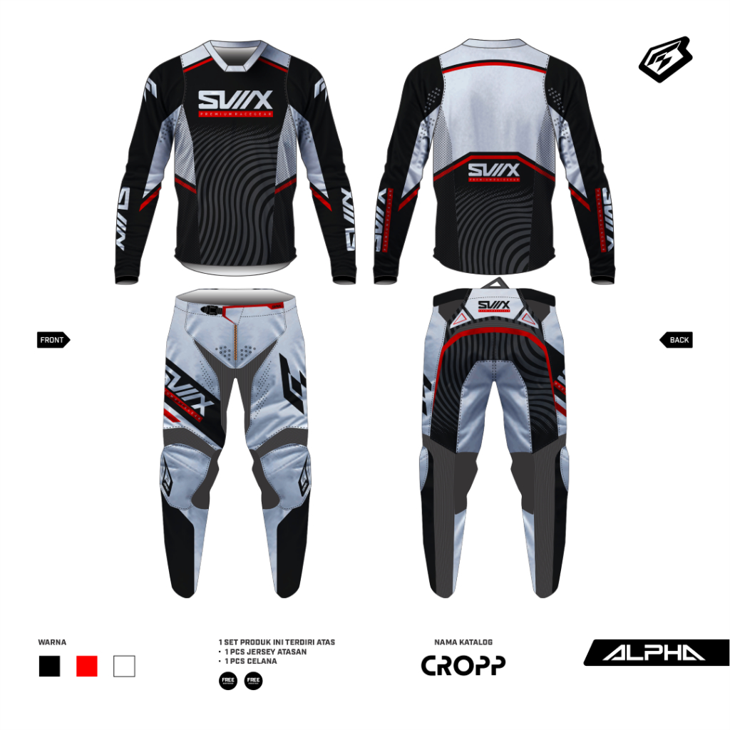 JERSEY SET MOTOCROSS CROPP SERIES JERSEY MOTORCROSS SVNX / JERSEY TRAIL ADVENTURE / TRABAS / ENDURO