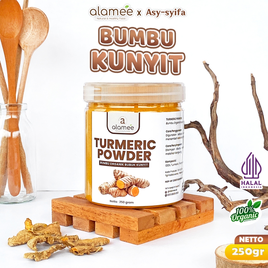 

Kunyit Bubuk Turmeric Powder Ground Bumbu Dapur Organnik Rimpang Rempah Murni Asli Tanpa Campuran