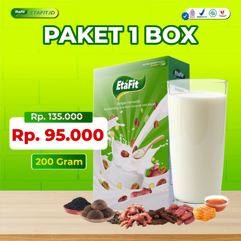 

ETAFIT - Solusi Atasi Batuk Menahun Sakit Tenggorokan Sesak Nafas Asma TBC - Susu Kambing Etawa