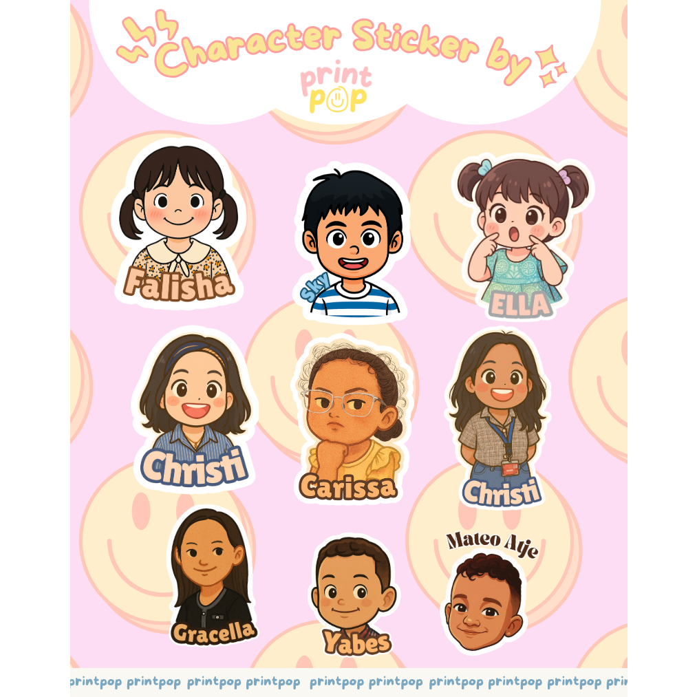 

Stiker Sticker Karakter Custom - Stiker Nama - Stiker Lucu - Sticker Character - Stiker Kartun - Stiker Anak