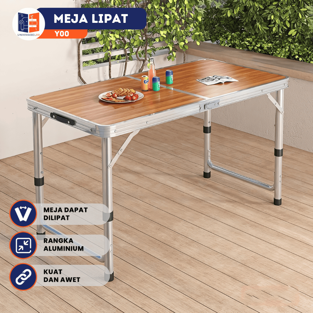 Meja Lipat Jualan Bazar Lapak Cafe Anti UV Kokoh Warna Warni Bagus Koper Camping - Unikmabel