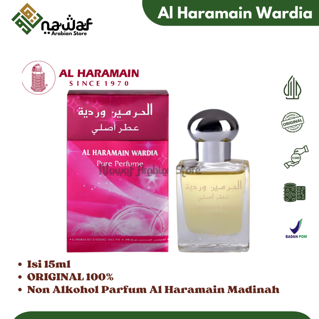 Parfum Al Haramain WARDIA 15ml Non Alkohol Original UEA