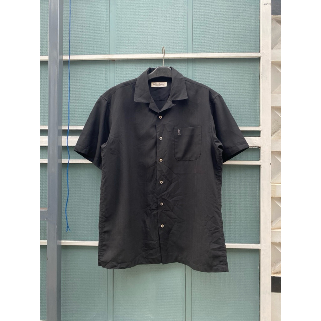 kemeja ysl yves saint laurent open collar black