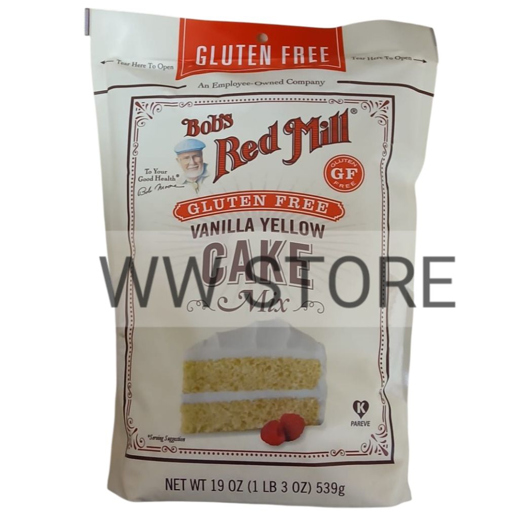 

Tepung premiks untuk keik rasa vanila BEBAS GLUTEN FREE Bob's Red Mill VANILLA YELLOW CAKE Mix 19 OZ ( 539g )