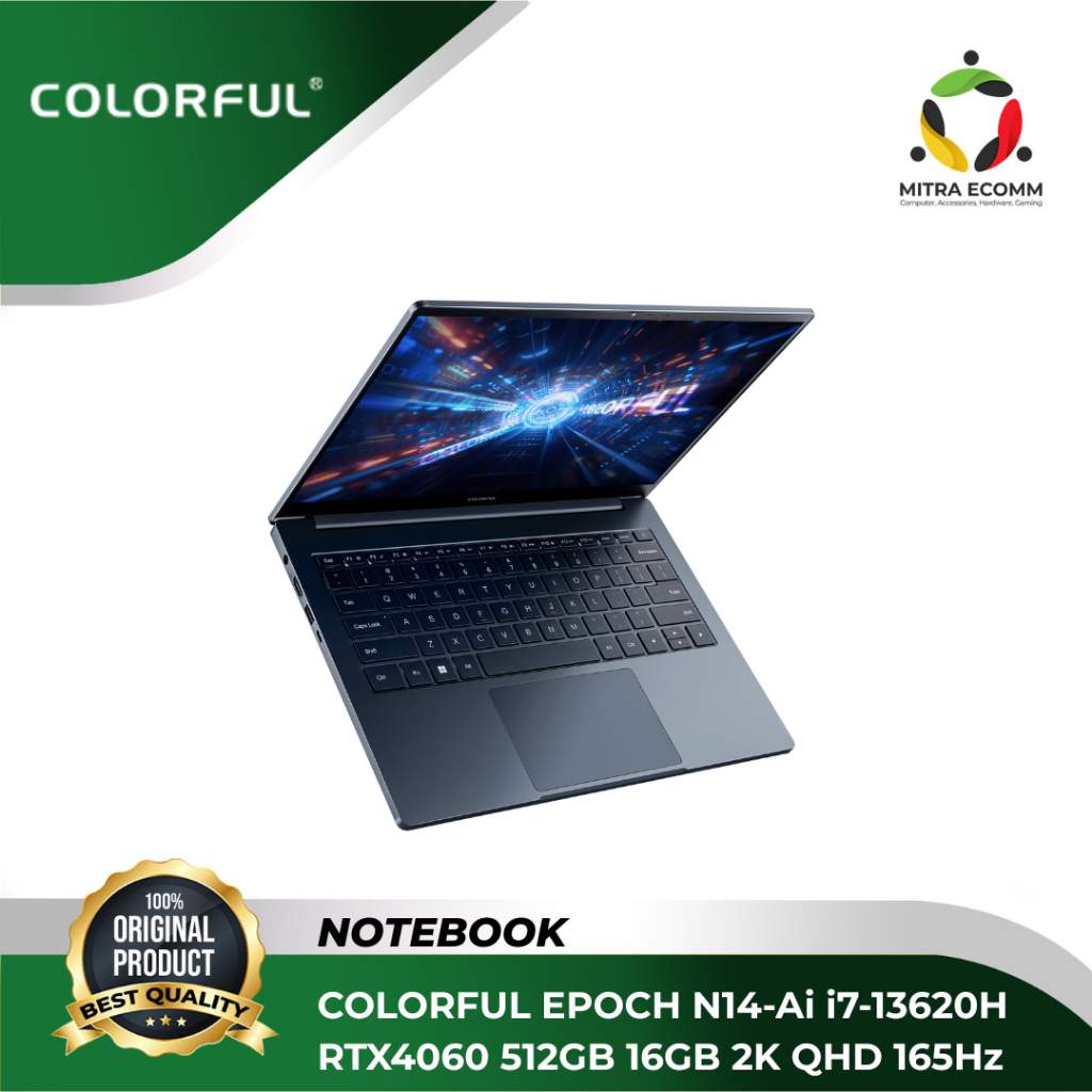 Notebook Colorful EPOCH N14-AI QHD - i7 13620H/RTX 4060/16G/512G/Win11