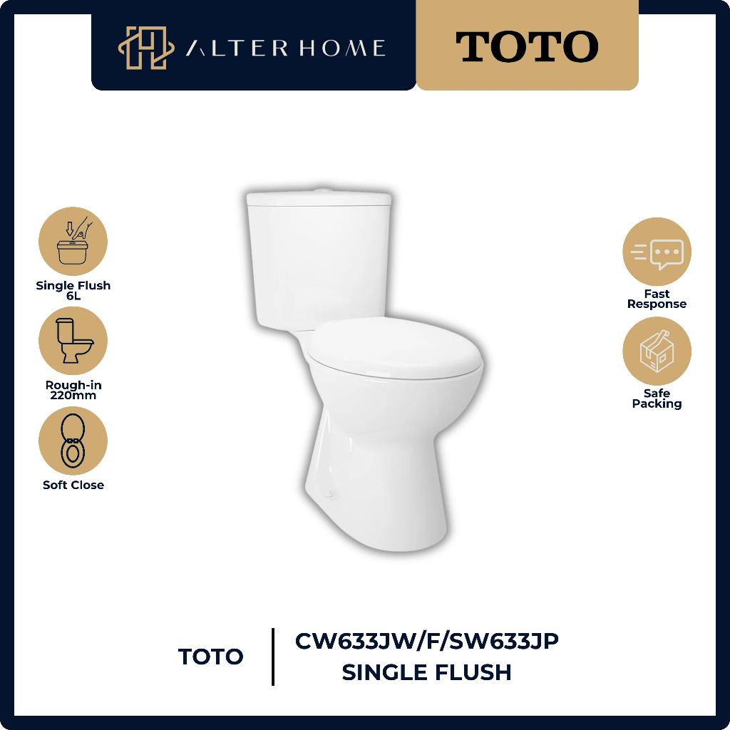 TOTO KLOSET DUDUK SINGLE FLUSH TIPE CW633JW/F/SW633JP | TUTUP NON SOFT CLOSE | KLOSET 1 TOMBOL | TUT
