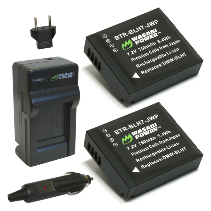 Wasabi Power Battery & Charger for Panasonic DMW-BLH7 DMW-BLH7E DMW BLH7 BLH7E Lumix DC GX800 GX850 