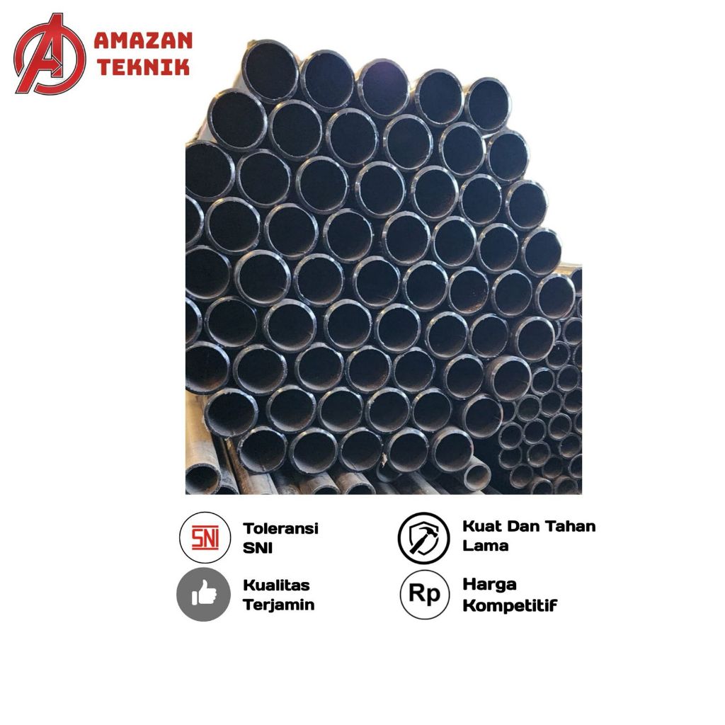 Pipa Besi Hitam SCH40 Spindo - Pipa Hitam ERW Welded SCH 40 Spindo - Amazan Teknik 1/2"-2''"