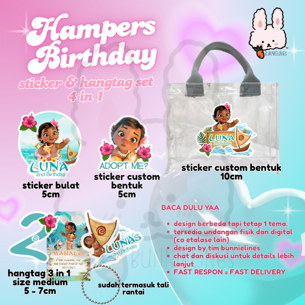 

hampers birthday sticker hangtag 4in1 set / stiker ultah / hangtag ultah