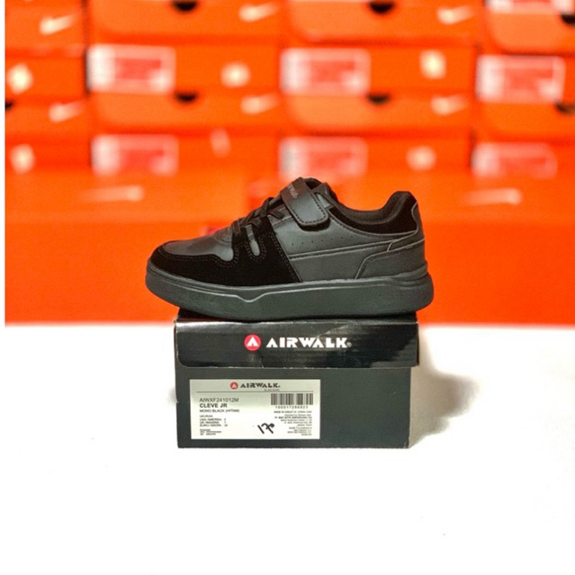 size 30 31 32 SEPATU ANAK KIDS AIRWALK CLEVE JUNIOR FULL HITAM ORIGINAL