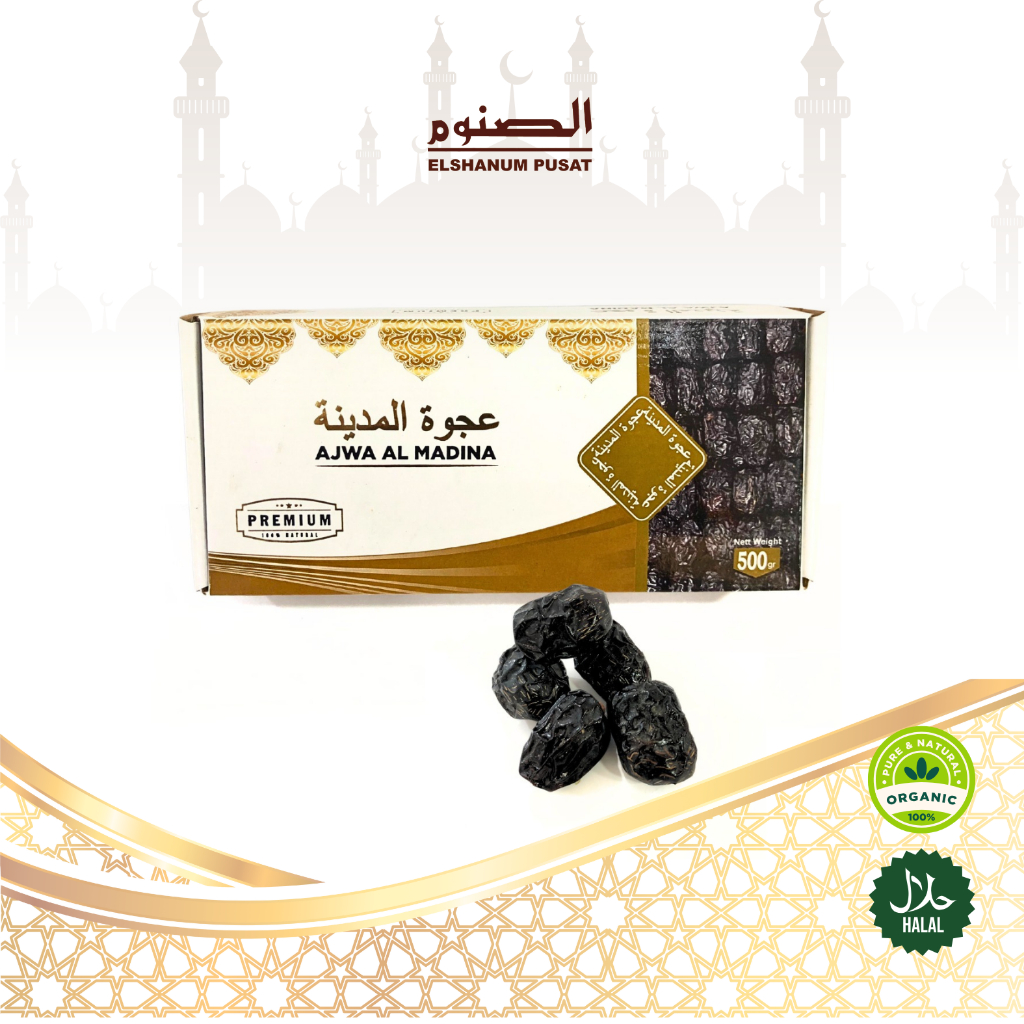 

Kurma Ajwa Aliyah Al madinah 500gr Premium Best Quality kurma nabi - Kurma Elshanum