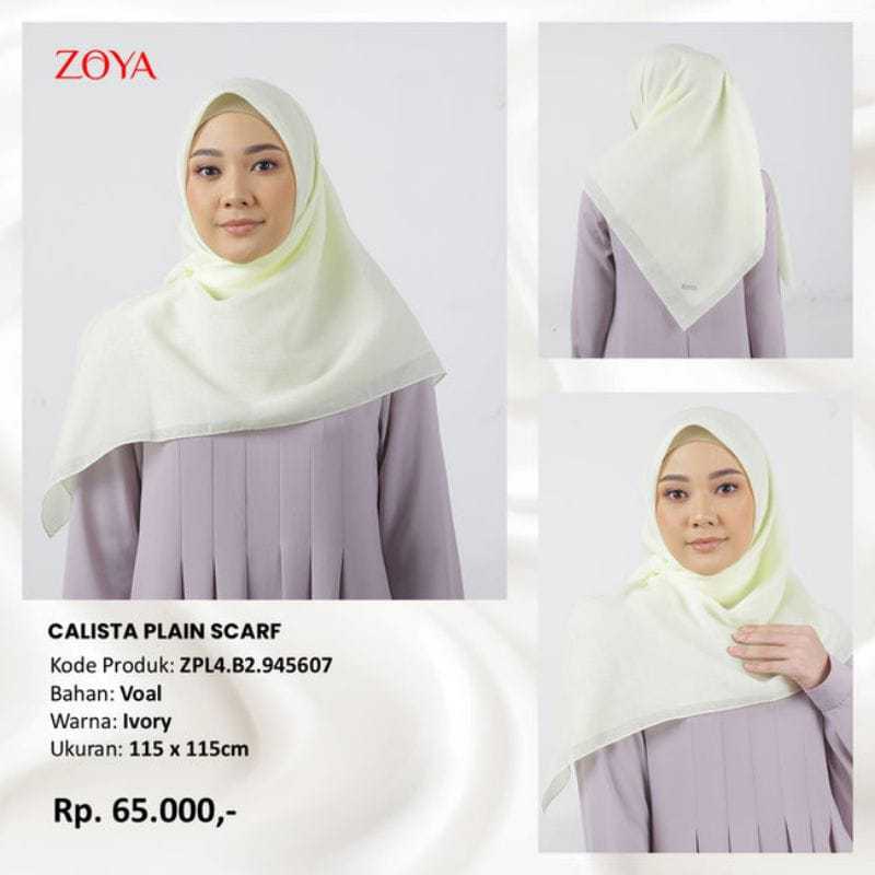 zoya segi empat polos calista scarf