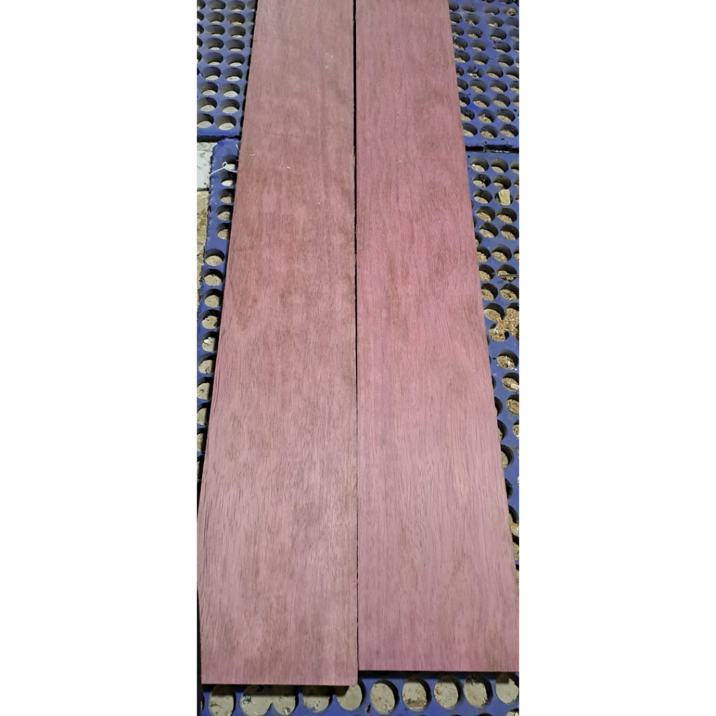 kayu purple heart wood 2.5x11x90 cm. bahan stik billiard, drum, popor, kerajinan, custom, dll