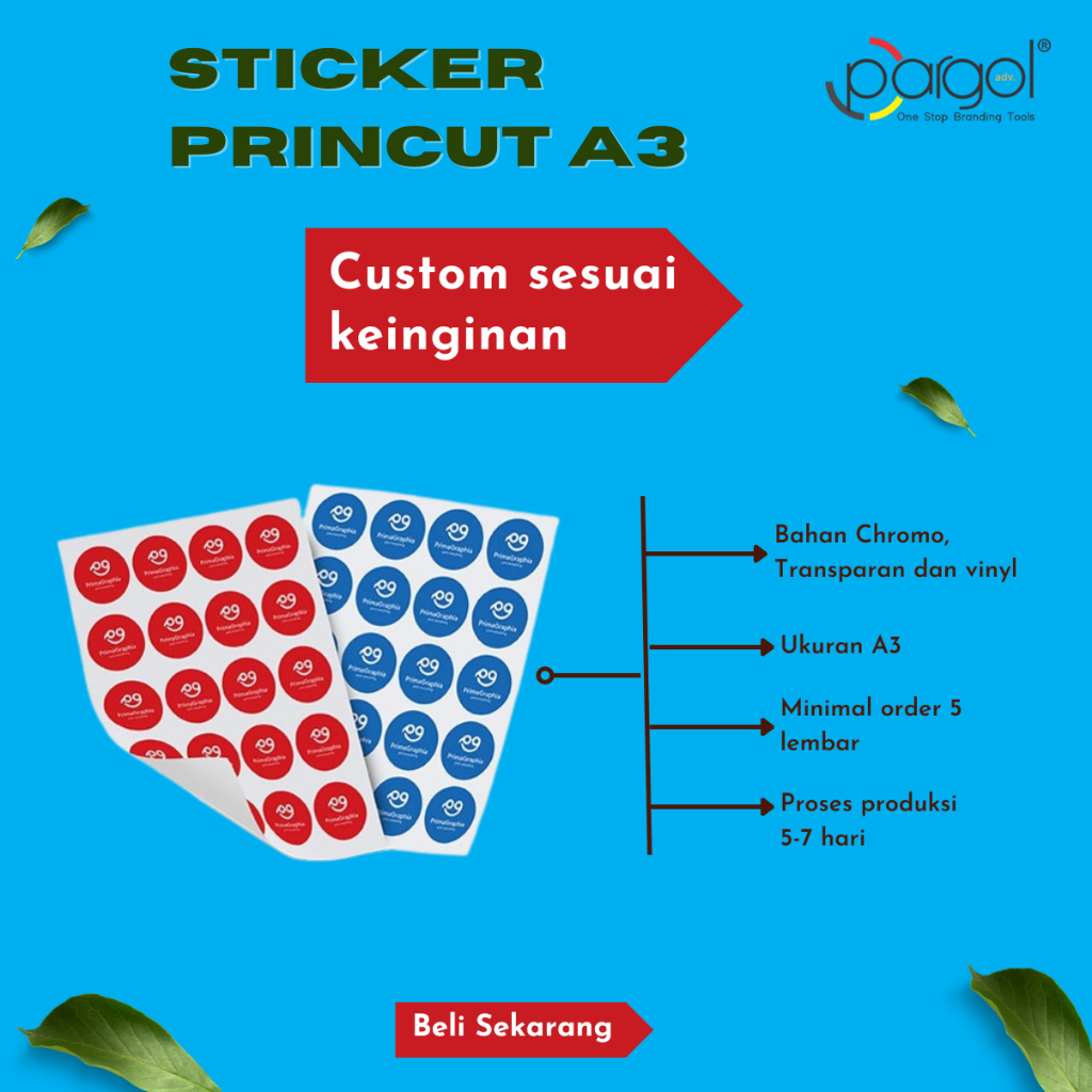 

Sticker Princut A3 Custom - Label Nama/Logo Brand - Free Desain | PargolLabel