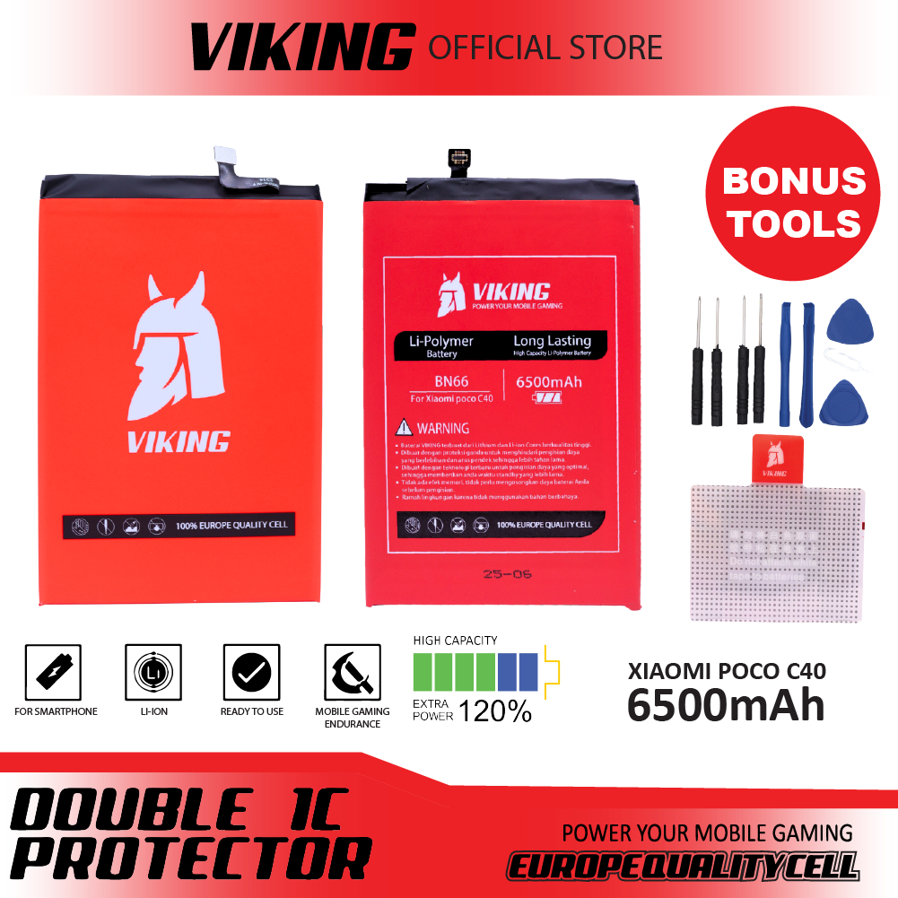 VIKING Baterai Poco C40 BN66 Double Power