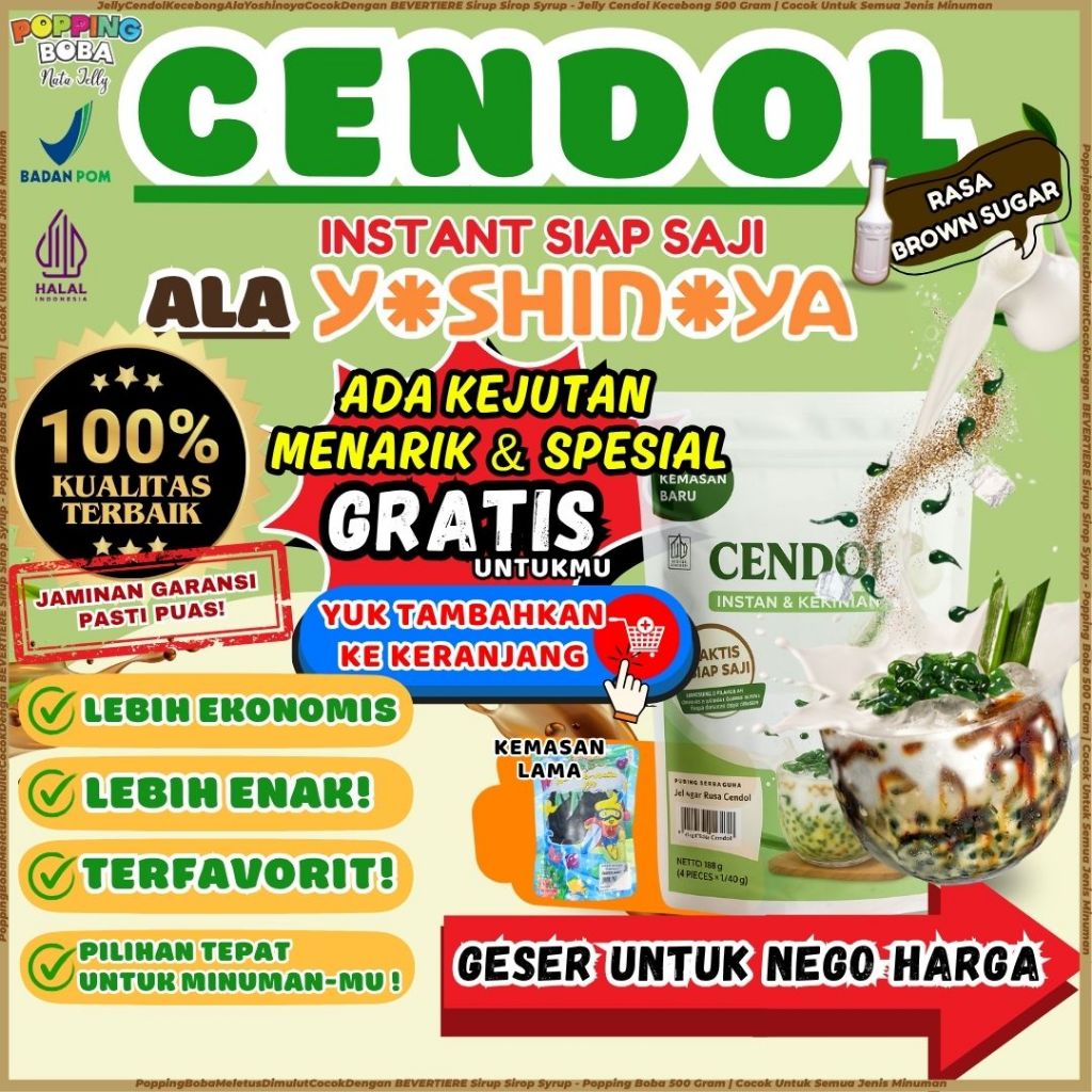 

JellyCendolKecebongAlaYoshinoyaCocokDengan BEVERTIERE Sirup Sirop Syrup - Jelly Cendol Kecebong 500 Gram | Cocok Untuk Semua Jenis Minuman