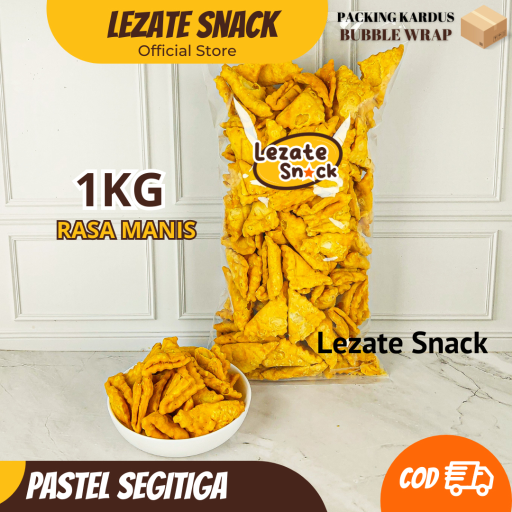 

Pastel Kering 1KG Manis Bentuk Segitiga Murah Enak / Pastel Lipat Segitiga Manis Murah Pastel Kiloan / Pastel Kering Abon Snack Pastel Lezate Snack LEZATE SNACK