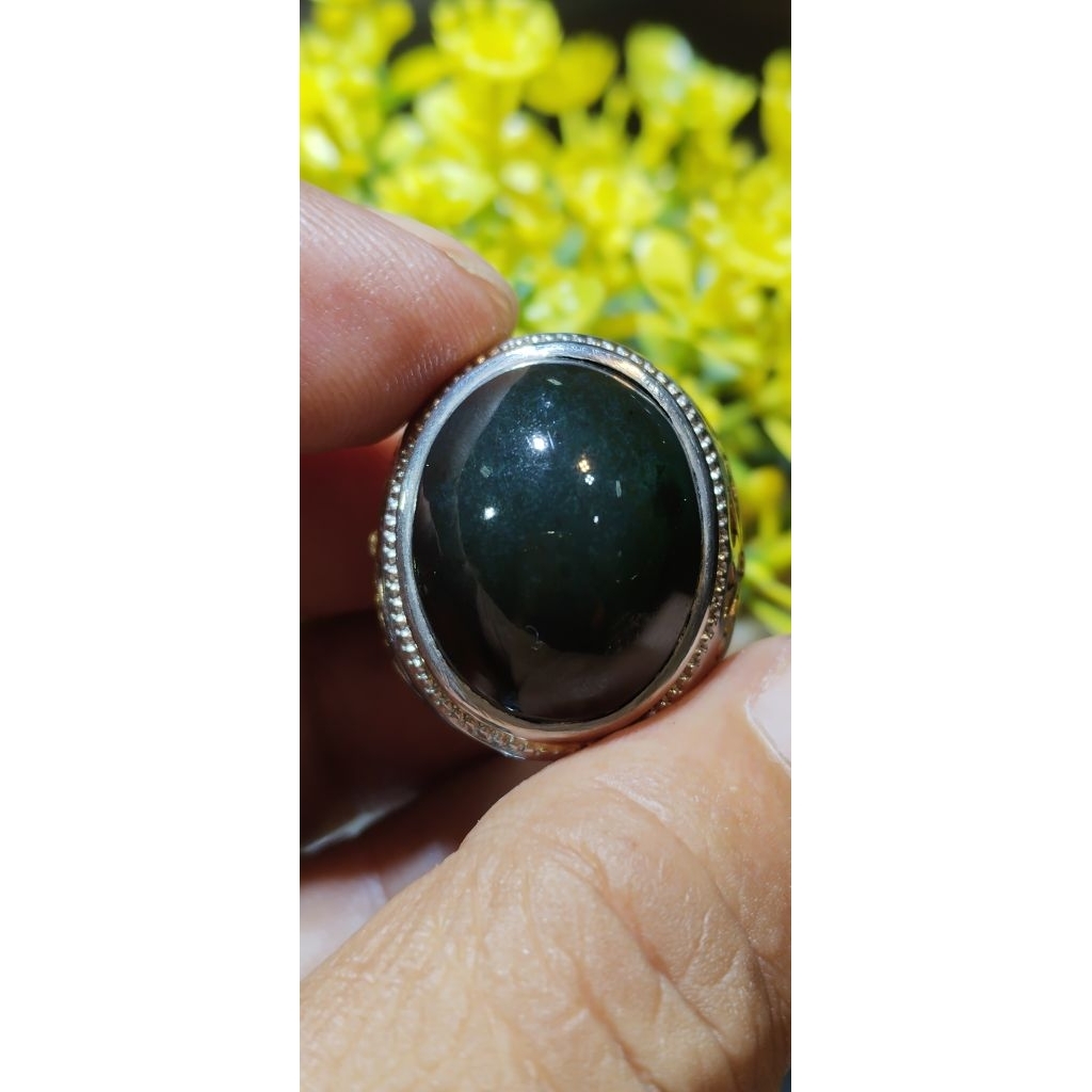 natural cincin batu bacan majiko tanah hitam/batu bacan natural