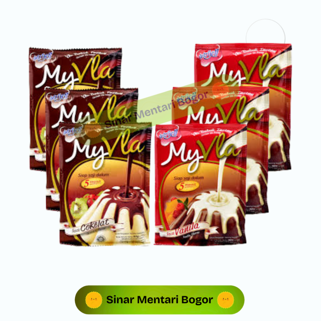 

Nutrijell my fla my vla 60gr nutrijel - bubuk instan rasa vanila dan coklat