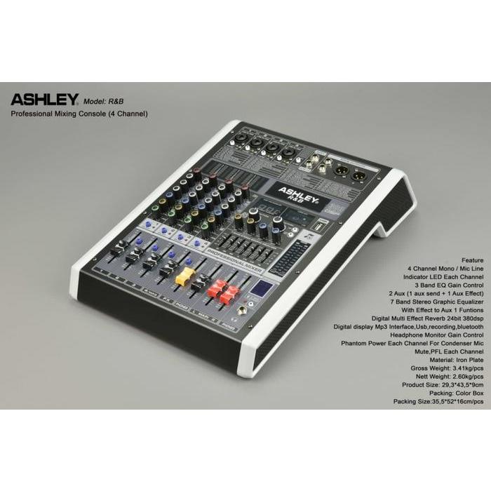 Mixer Ashley RNB 4 Original R&B 4 Channel Bluetooth - USB Led Monitor - Fest ST 4