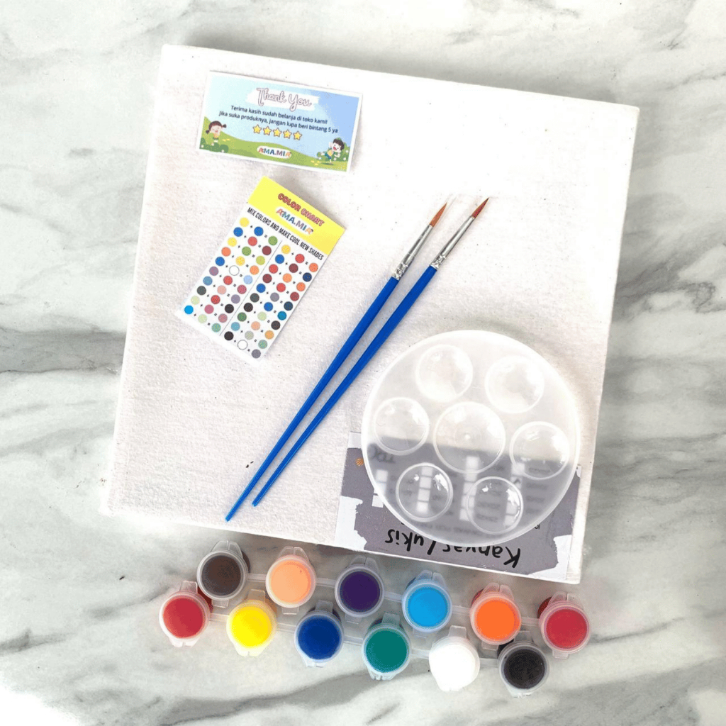 

Peralatan Melukis Kanvas Lukis 1 Paket Kanvas 20 x 20 cm 4 in 1