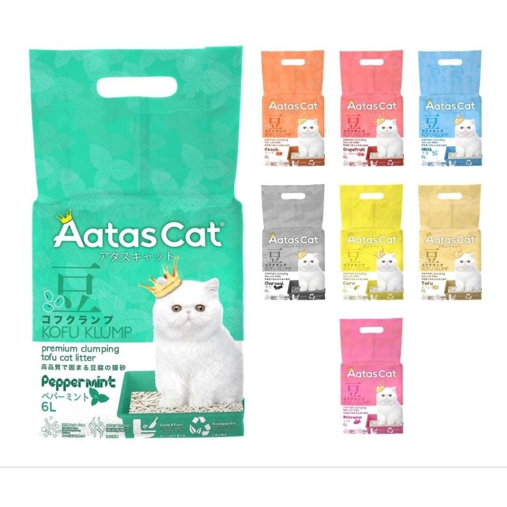 Aatas Cat Kofu Klump Tofu Cat Litter - Pasir Kucing Tofu 6lt
