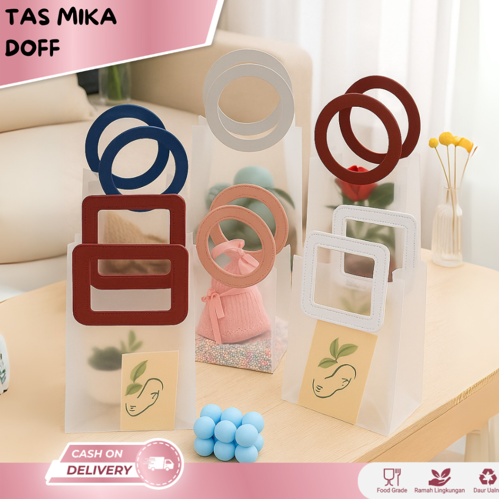 

Tas Mika PVC Transparan / Tas Mika Goodiebag Hampers Souvenir Ulang Tahun Transparant Bening OAD