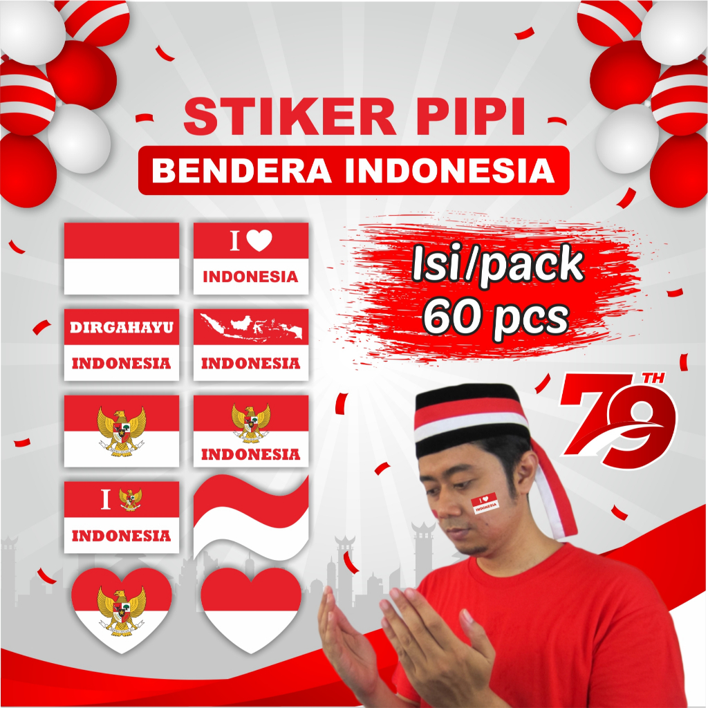 

COD Stiker Pipi Bendera Merah Putih Indonesia Sticker Tempel Kemerdekaan 17 Agustus Dirgahayu Ri